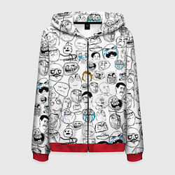 Толстовка 3D на молнии мужская МЕМЫ, цвет: 3D-красный