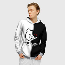 Толстовка 3D на молнии мужская Monokuma, цвет: 3D-меланж — фото 2