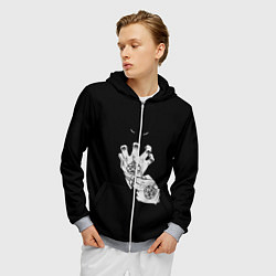 Толстовка 3D на молнии мужская Выжигющий Искру, цвет: 3D-меланж — фото 2