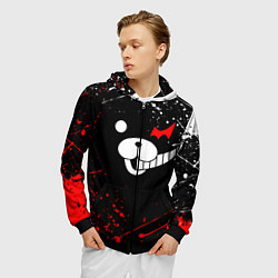 Толстовка 3D на молнии мужская MONOKUMA, цвет: 3D-черный — фото 2