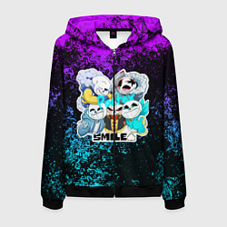 Толстовка 3D на молнии мужская UNDERTALE, цвет: 3D-черный