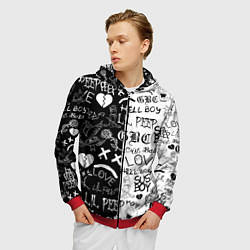 Толстовка 3D на молнии мужская LIL PEEP LOGOBOMBING, цвет: 3D-красный — фото 2