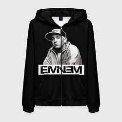 Толстовка 3D на молнии мужская Eminem, цвет: 3D-черный