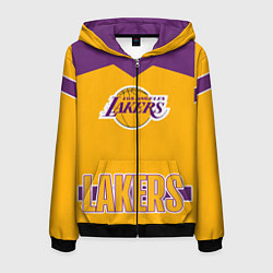 Толстовка 3D на молнии мужская Los Angeles Lakers, цвет: 3D-черный