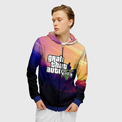 Толстовка 3D на молнии мужская GTA 5, цвет: 3D-синий — фото 2