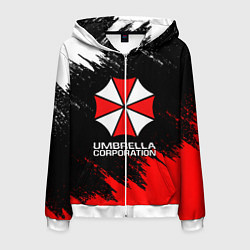 Толстовка 3D на молнии мужская UMBRELLA CORP, цвет: 3D-белый