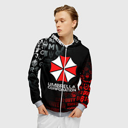 Толстовка 3D на молнии мужская RESIDENT EVIL UMBRELLA CORP, цвет: 3D-меланж — фото 2