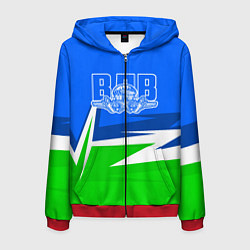 Толстовка 3D на молнии мужская ВДВ, цвет: 3D-красный