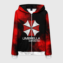 Толстовка 3D на молнии мужская UMBRELLA CORP, цвет: 3D-белый