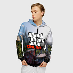 Толстовка 3D на молнии мужская GTA Online, цвет: 3D-черный — фото 2
