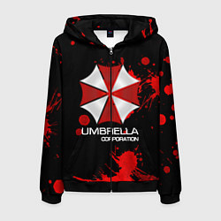 Толстовка 3D на молнии мужская UMBRELLA CORP, цвет: 3D-черный