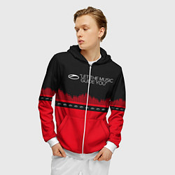 Толстовка 3D на молнии мужская ASOT Let The Music Guide You, цвет: 3D-белый — фото 2