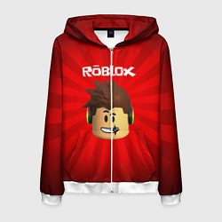 Толстовка 3D на молнии мужская ROBLOX, цвет: 3D-белый