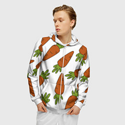 Толстовка 3D на молнии мужская Морковь, цвет: 3D-белый — фото 2