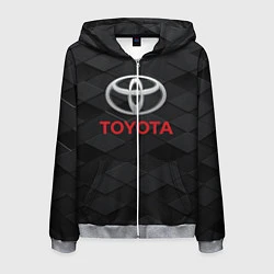 Толстовка 3D на молнии мужская TOYOTA, цвет: 3D-меланж