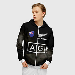 Толстовка 3D на молнии мужская ALL BLACKS, цвет: 3D-белый — фото 2