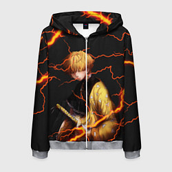 Толстовка 3D на молнии мужская KIMETSU NO YAIBA, цвет: 3D-меланж