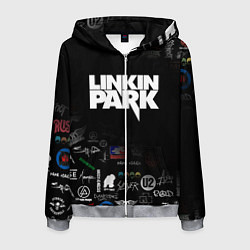 Толстовка 3D на молнии мужская LINKIN PARK, цвет: 3D-меланж