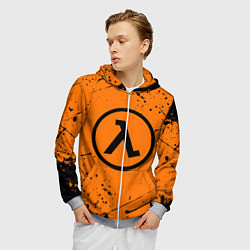 Толстовка 3D на молнии мужская HALF-LIFE, цвет: 3D-меланж — фото 2