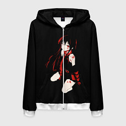 Толстовка 3D на молнии мужская Anime Girl, цвет: 3D-белый