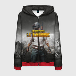 Толстовка 3D на молнии мужская PUBG, цвет: 3D-красный