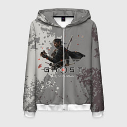 Толстовка 3D на молнии мужская Ghost of Tsushima, цвет: 3D-белый