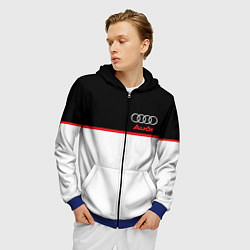 Толстовка 3D на молнии мужская AUDI SPORT, цвет: 3D-синий — фото 2