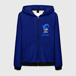 Толстовка 3D на молнии мужская SONIC, цвет: 3D-черный