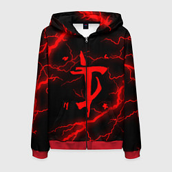 Толстовка 3D на молнии мужская DOOM ETERNAL, цвет: 3D-красный