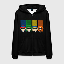 Толстовка 3D на молнии мужская South Park, цвет: 3D-черный
