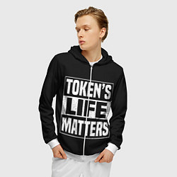 Толстовка 3D на молнии мужская TOKENS LIFE MATTERS, цвет: 3D-белый — фото 2