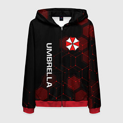 Толстовка 3D на молнии мужская UMBRELLA CORP, цвет: 3D-красный