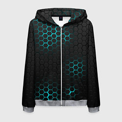 Мужская толстовка на молнии СТАЛЬНАЯ НЕОНОВАЯ БРОНЯ