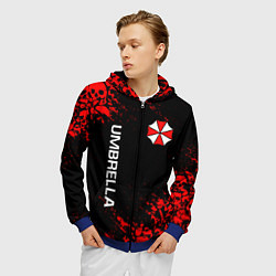 Толстовка 3D на молнии мужская UMBRELLA CORP, цвет: 3D-синий — фото 2