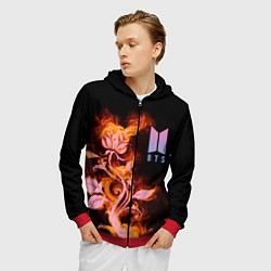 Толстовка 3D на молнии мужская BTS, цвет: 3D-красный — фото 2