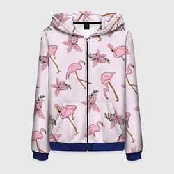 Мужская толстовка на молнии Розовый фламинго