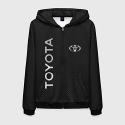 Толстовка 3D на молнии мужская Toyota CARBON, цвет: 3D-черный