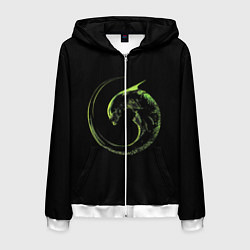 Толстовка 3D на молнии мужская ЧУЖОЙ, цвет: 3D-белый