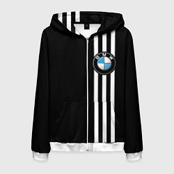 Толстовка 3D на молнии мужская BMW SPORT, цвет: 3D-белый