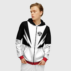 Толстовка 3D на молнии мужская Россия, цвет: 3D-красный — фото 2