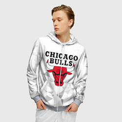 Толстовка 3D на молнии мужская CHICAGO BULLS, цвет: 3D-меланж — фото 2