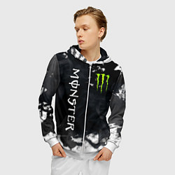 Толстовка 3D на молнии мужская MONSTER ENERGY, цвет: 3D-белый — фото 2