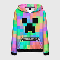 Толстовка 3D на молнии мужская Minecraft, цвет: 3D-черный