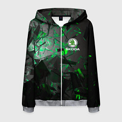 Толстовка 3D на молнии мужская SKODA, цвет: 3D-меланж