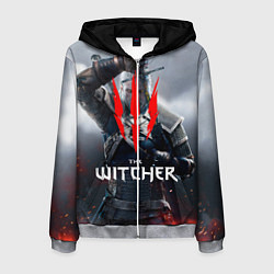 Толстовка 3D на молнии мужская The Witcher, цвет: 3D-меланж