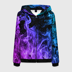 Мужская толстовка на молнии ОГОНЬ НЕОН