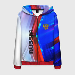 Толстовка 3D на молнии мужская RUSSIA SPORT, цвет: 3D-красный