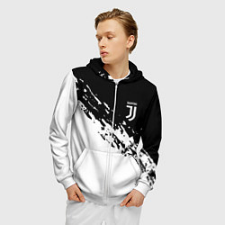 Толстовка 3D на молнии мужская JUVENTUS, цвет: 3D-белый — фото 2