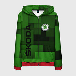 Толстовка 3D на молнии мужская SKODA, цвет: 3D-красный