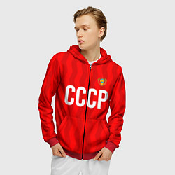 Толстовка 3D на молнии мужская Форма сборной СССР, цвет: 3D-красный — фото 2
